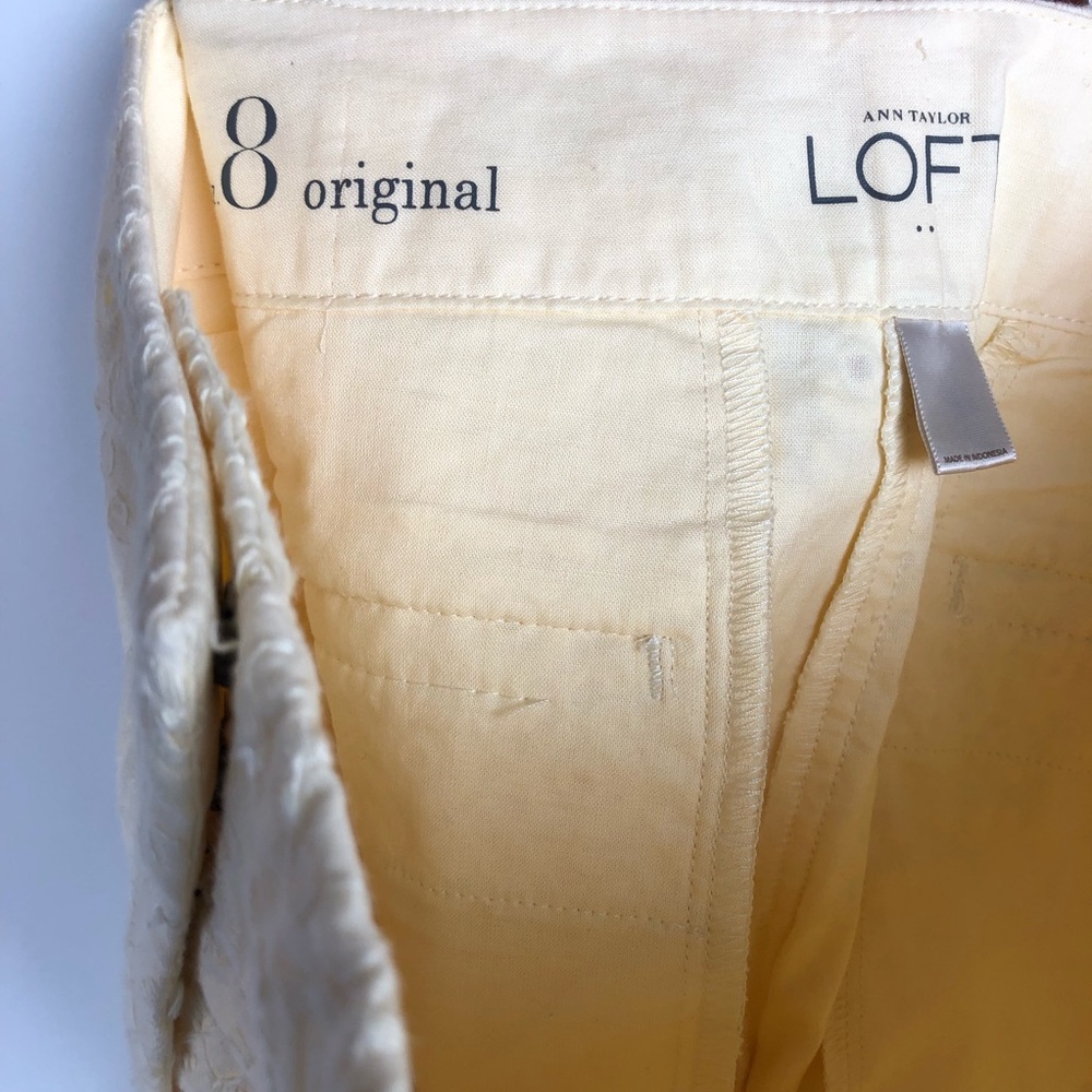 LOFT Shorts Eyelet Butter Yellow Scalloped Hem - Picture 6 of 7